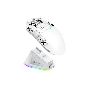 ATTACK SHARK X11 Wireless Gaming Mouse with Charging Dock White Edition, Lightweight Design, High-Precision Optical Sensor, Wireless Competitive Gaming Mouse