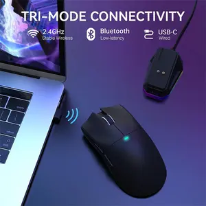 ATTACK SHARK X11 Wireless Gaming Mouse with Charging Dock White Edition, Lightweight Design, High-Precision Optical Sensor, Wireless Competitive Gaming Mouse