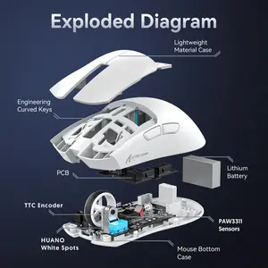 ATTACK SHARK X11 Wireless Gaming Mouse with Charging Dock Black Edition, Lightweight Design, High-Precision Optical Sensor, Wireless Competitive Gaming Mouse