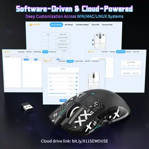 ATTACK SHARK X11SE Tri-Mode Wireless Gaming Mouse Black Edition, Bluetooth 5.0, 2.4GHz Wireless and USB-C Connectivity, Lightweight High-Performance Gaming Mouse