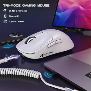 ATTACK SHARK X3PRO Gaming Mouse White Edition, Lightweight Wireless Design, High-Precision Optical Sensor, Competitive Esports Gaming Mouse