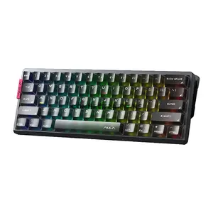 AULA AG60 Black Frosted Translucent Wired Hall Effect Magnetic Gaming Keyboard, Aether Magnetic Switch, 60% 61-Key Layout, CNC Aluminum Case, 8K Polling Rate, 0.1ms Latency, 0.001mm Rapid Trigger Precision, RGB Edge-Lit Keycaps