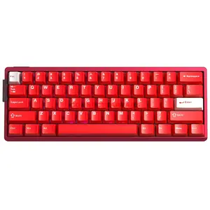 AULA AG60 Pro White + Red Wired Hall Effect Magnetic Gaming Keyboard, Aether Magnetic Switch, 60% 61-Key Layout, CNC Aluminum Case, 8K Polling Rate, 0.1ms Latency, 0.001mm Rapid Trigger Precision, Dual-Engine Structure, RGB
