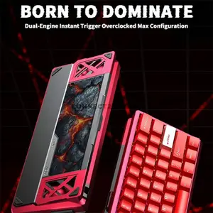AULA AG60 Pro White + Red Wired Hall Effect Magnetic Gaming Keyboard, Aether Magnetic Switch, 60% 61-Key Layout, CNC Aluminum Case, 8K Polling Rate, 0.1ms Latency, 0.001mm Rapid Trigger Precision, Dual-Engine Structure, RGB