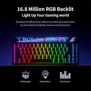 Aula AMG65 Mechanical Gaming Keyboard Purple, Jasper Switches, 65% Compact Layout, RGB Backlighting, Hot-Swappable Design, Gaming Keyboard