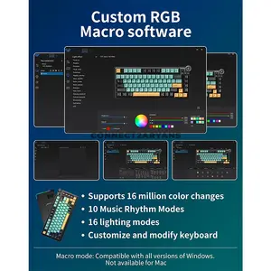 AULA AU75 Black + Green + Yellow Tri-Mode Gasket Mechanical Gaming Keyboard, Bloomfield Switch, 75% 81-Key Layout, Fully Hot-Swappable, RGB Lighting, PBT Keycaps, Multi-Function Knob, 2.4GHz / Bluetooth / Wired