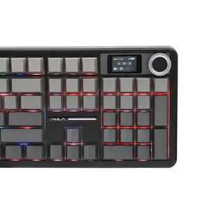 Aula F108 Pro Gradient Gray Wireless Mechanical Gaming Keyboard, Side-Engraved Keycaps, Zephyr V3 Switches, Full-Size 108-Key Layout, Tri-Mode Connectivity, RGB Backlighting, Hot-Swappable Keyboard
