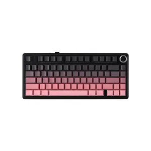 AULA F75 Gasket Mount Mechanical Keyboard Black Pink Side Print Edition, Compact Layout Design, RGB Lighting Effects, Mechanical Gaming Keyboard