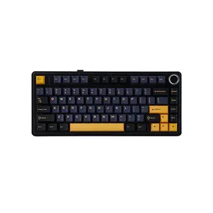 AULA F75 Gasket Mount Mechanical Keyboard Black RGB Edition, Compact Layout Design, RGB Lighting Effects, Mechanical Gaming Keyboard