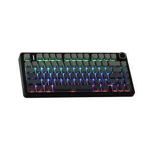 AULA F75 Gasket Mount Mechanical Keyboard Black Side Print Edition, Compact Layout Design, RGB Lighting Effects, Mechanical Gaming Keyboard
