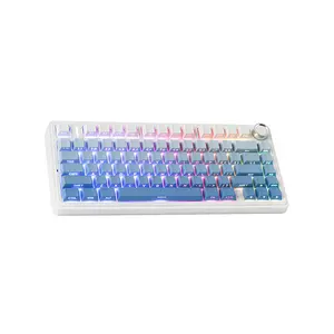 AULA F75 Gasket Mount Mechanical Keyboard Blue Side Print Edition, Compact Layout Design, RGB Lighting Effects, Mechanical Gaming Keyboard