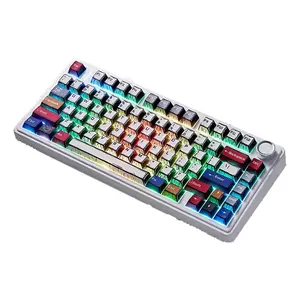 Aula F75 Comic Wireless Mechanical Gaming Keyboard, Comic-Themed Keycaps, Reaper Switches, 75% Compact Layout, Tri-Mode Connectivity, RGB Backlighting, Hot-Swappable Keyboard