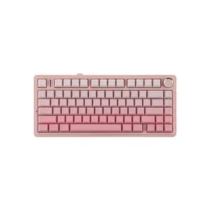AULA F75 Gasket Mount Mechanical Keyboard Gradient Pink Edition, Compact Layout Design, RGB Lighting Effects, Mechanical Gaming Keyboard