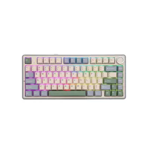 AULA F75 Gasket Mount Mechanical Keyboard Green Edition, Compact Layout Design, RGB Lighting Effects, Mechanical Gaming Keyboard