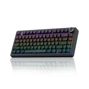 Aula F75 Black Contour Wireless Mechanical Gaming Keyboard, Star Vector Switches, 75% Compact Layout, Tri-Mode Connectivity, RGB Backlighting, Hot-Swappable Keyboard