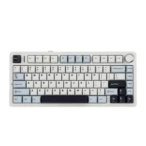 Aula F75 Glacier Blue Wireless Mechanical Gaming Keyboard, Ice Vein Switches, 75% Compact Layout, Tri-Mode Connectivity, RGB Backlighting, Hot-Swappable Keyboard