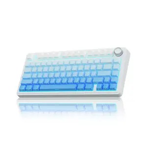 Aula F75 Gradient Blue Wireless Mechanical Gaming Keyboard, Side-Engraved Keycaps, Star Vector Switches, 75% Compact Layout, Tri-Mode Connectivity, RGB Backlighting, Hot-Swappable Keyboard