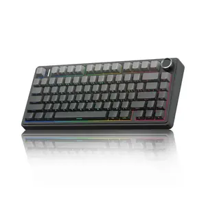 Aula F75 Gradient Grey Wireless Mechanical Gaming Keyboard, Side-Engraved Keycaps, Reaper Switches, 75% Compact Layout, Tri-Mode Connectivity, RGB Backlighting, Hot-Swappable Keyboard