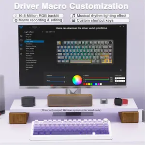 Aula F75 Gradient Purple Wireless Mechanical Gaming Keyboard, Side-Engraved Keycaps, Star Vector Switches, 75% Compact Layout, Tri-Mode Connectivity, RGB Backlighting, Hot-Swappable Keyboard