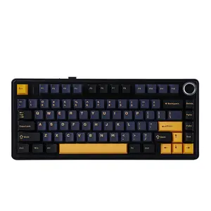 Aula F75 Thunder Black Wireless Mechanical Gaming Keyboard, Reaper Switches, 75% Compact Layout, Tri-Mode Connectivity, RGB Backlighting, Hot-Swappable Keyboard