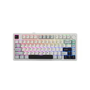 AULA F75 Gasket Mount Mechanical Keyboard Light Blue Edition, Compact Layout Design, RGB Lighting Effects, Mechanical Gaming Keyboard