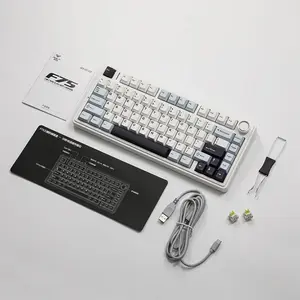 AULA F75 Gasket Mount Mechanical Keyboard Light Blue Edition, Compact Layout Design, RGB Lighting Effects, Mechanical Gaming Keyboard