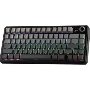 Aula F75 MAX Gradient Grey Wireless Mechanical Gaming Keyboard, Side-Engraved Keycaps, Reaper Switches, 75% Compact Layout, Tri-Mode Connectivity, RGB Backlighting, Hot-Swappable Keyboard
