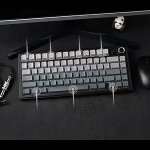 Aula F75 MAX Gradient Grey Wireless Mechanical Gaming Keyboard, Side-Engraved Keycaps, Reaper Switches, 75% Compact Layout, Tri-Mode Connectivity, RGB Backlighting, Hot-Swappable Keyboard