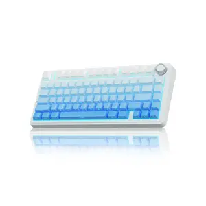 AULA F75 Pro Gasket Mount Mechanical Keyboard Glacier Blue Edition, Compact Layout Design, RGB Lighting Effects, Mechanical Gaming Keyboard