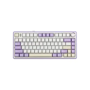 AULA F75 Gasket Mount Mechanical Keyboard Purple Edition, Compact Layout Design, RGB Lighting Effects, Mechanical Gaming Keyboard