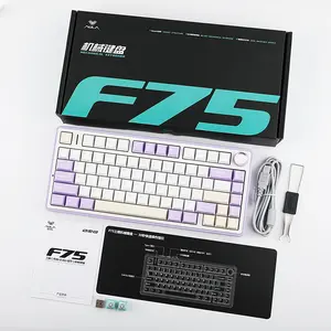 AULA F75 Gasket Mount Mechanical Keyboard Purple Edition, Compact Layout Design, RGB Lighting Effects, Mechanical Gaming Keyboard
