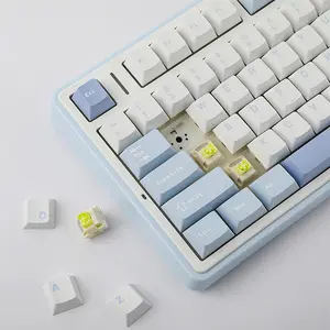 AULA F75 Gasket Mount Mechanical Keyboard Sea Salt Blue Edition, Compact Layout Design, RGB Lighting Effects, Mechanical Gaming Keyboard
