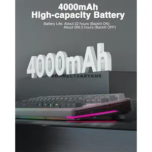 AULA F87 Gradient Grey Side-Engraved Tri-Mode Mechanical Gaming Keyboard, Space Crystal Linear Switch, 80% TKL 87-Key Gasket Layout, Hot-Swappable, RGB Backlight, Bluetooth / 2.4GHz / USB-C