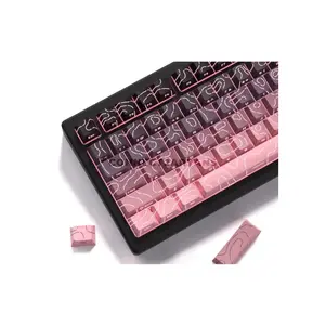Aula F87 Pro Gradient Pink Wireless Mechanical Gaming Keyboard, Contoured Side-Engraved Keycaps, Gray Wood Switches, 8000mAh Battery, Tri-Mode Connectivity, RGB Backlighting, Hot-Swappable Keyboard