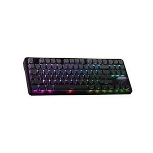 AULA F87 Pro Gasket Mount Mechanical Keyboard Black Grey Side Print Edition, RGB Lighting Effects, Gasket Mount Design, Compact Mechanical Gaming Keyboard