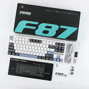 AULA F87 Pro Gasket Mechanical Keyboard Smoke Blue Edition, RGB Lighting Effects, Gasket Mount Design, Premium Mechanical Gaming Keyboard