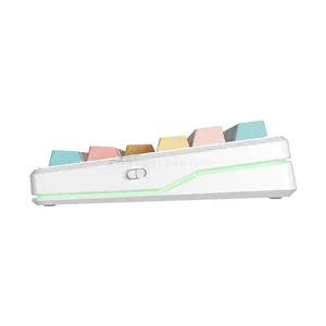 AULA F87 PRO V2 White Orange Tri-Mode TKL Mechanical Gaming Keyboard, Meteor Ice Cream Linear Switch, 87-Key Gasket-Mounted Layout, Hot-Swappable, 8K Polling Rate, RGB, 2.4GHz / Bluetooth / USB-C, 10000mAh Battery