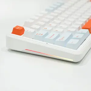AULA F87 Pro Gasket Mechanical Keyboard White Blue Edition, Gasket Mount Design, RGB Lighting Effects, Compact Mechanical Gaming Keyboard