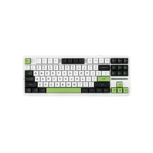AULA F87 Pro Gasket Mount Mechanical Keyboard White Green Edition, RGB Lighting Effects, Gasket Mount Design, Compact Mechanical Gaming Keyboard