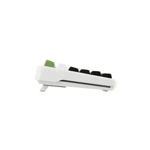 AULA F87 Pro Gasket Mount Mechanical Keyboard White Green Edition, RGB Lighting Effects, Gasket Mount Design, Compact Mechanical Gaming Keyboard