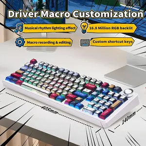 Aula F99 Pro Comic Wireless Mechanical Gaming Keyboard, Comic-Themed Keycaps, Star Vector (Seiya) Switches, 99-Key Compact Layout, Tri-Mode Connectivity, RGB Backlighting, Hot-Swappable Keyboard