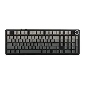AULA F99 PRO Gradient Grey Side-Engraved Tri-Mode Mechanical Gaming Keyboard, LEOBOG Nimbus Linear Switch V3, 96% 100-Key Gasket Layout, Hot-Swappable, Rotary Knob, RGB, 2.4GHz / Bluetooth 5.0 / USB-C, 8000mAh Battery