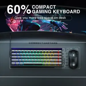 AULA HERO68 HE Black Lighthouse Wired Hall Effect Magnetic Gaming Keyboard, Jade King Magnetic Switch, 65% 68-Key Layout, Hot-Swappable PCB, 8K Polling Rate, Up to 128K Scan Rate, 0.01–3.4mm Adjustable Actuation, RGB