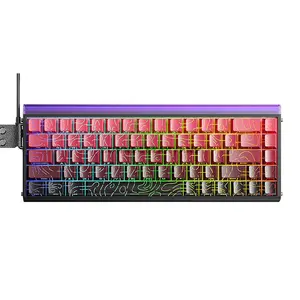 AULA HERO68 HE Gradient Black Red Side-Engraved Wired Hall Effect Magnetic Gaming Keyboard, Dragon King Magnetic Switch, 65% 68-Key Layout, Hot-Swappable PCB, 8K Polling Rate, Up to 128K Scan Rate, 0.01–3.4mm Adjustable Actuation, RGB