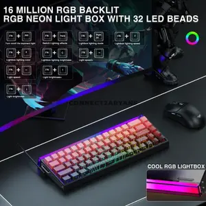 AULA HERO68 HE Gradient Black Red Side-Engraved Wired Hall Effect Magnetic Gaming Keyboard, Dragon King Magnetic Switch, 65% 68-Key Layout, Hot-Swappable PCB, 8K Polling Rate, Up to 128K Scan Rate, 0.01–3.4mm Adjustable Actuation, RGB