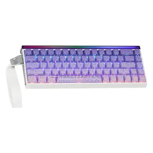 AULA HERO68 HE Gradient Purple Side-Engraved Wired Hall Effect Magnetic Gaming Keyboard, Dragon King Magnetic Switch, 65% 68-Key Layout, Hot-Swappable PCB, 8K Polling Rate, 128K Scan Rate, RGB Backlight