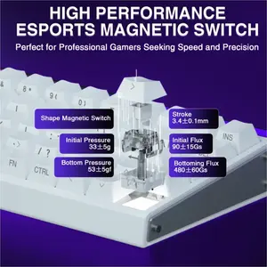 Aula HERO68 Magnetic Gaming Keyboard, Meteor Magnetic Switches, 68-Key Compact Layout, Hall Effect Technology, RGB Backlighting, Esports Gaming Keyboard