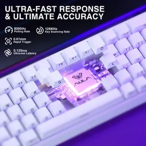 Aula HERO68 Magnetic Gaming Keyboard, Meteor Magnetic Switches, 68-Key Compact Layout, Hall Effect Technology, RGB Backlighting, Esports Gaming Keyboard