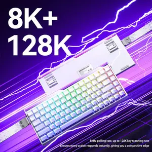 Aula HERO84 White Contour Magnetic Gaming Keyboard, Black King Magnetic Switches, 84-Key Compact Layout, Hall Effect Technology, RGB Backlighting, Esports Gaming Keyboard