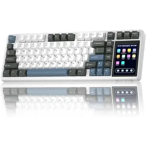 Aula L99 Wireless Mechanical Gaming Keyboard Gray Blue White, Cotton Candy Switches, 99-Key Compact Layout, Tri-Mode Connectivity, RGB Backlighting, Hot-Swappable Keyboard